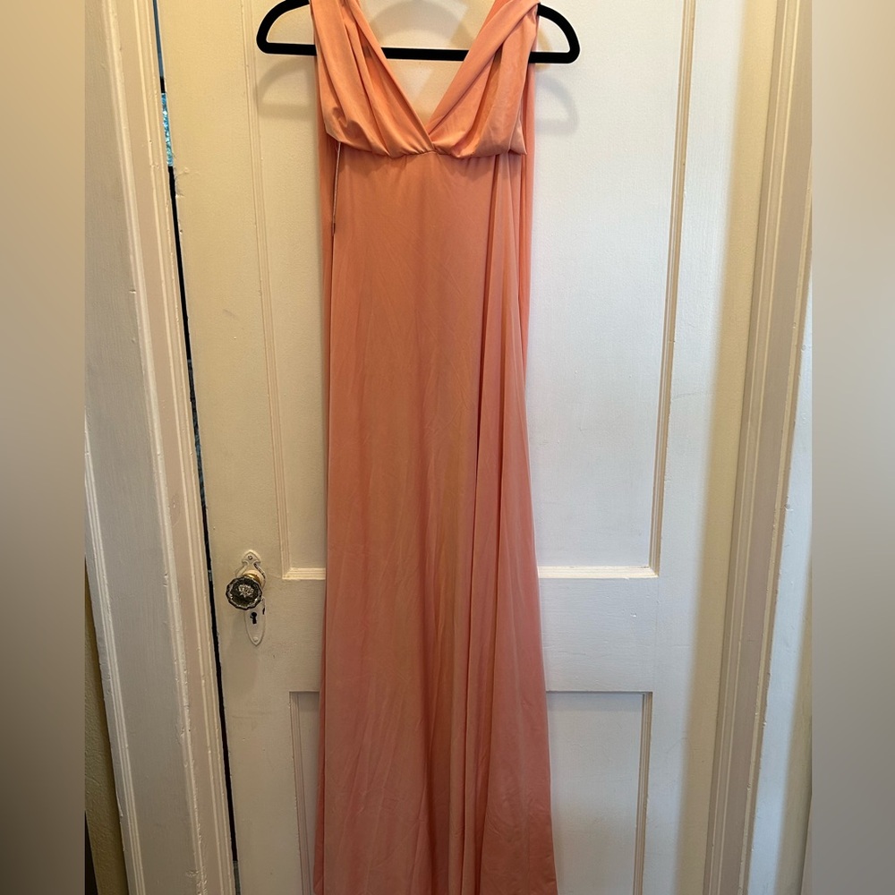 Multiway tie dress in apricot